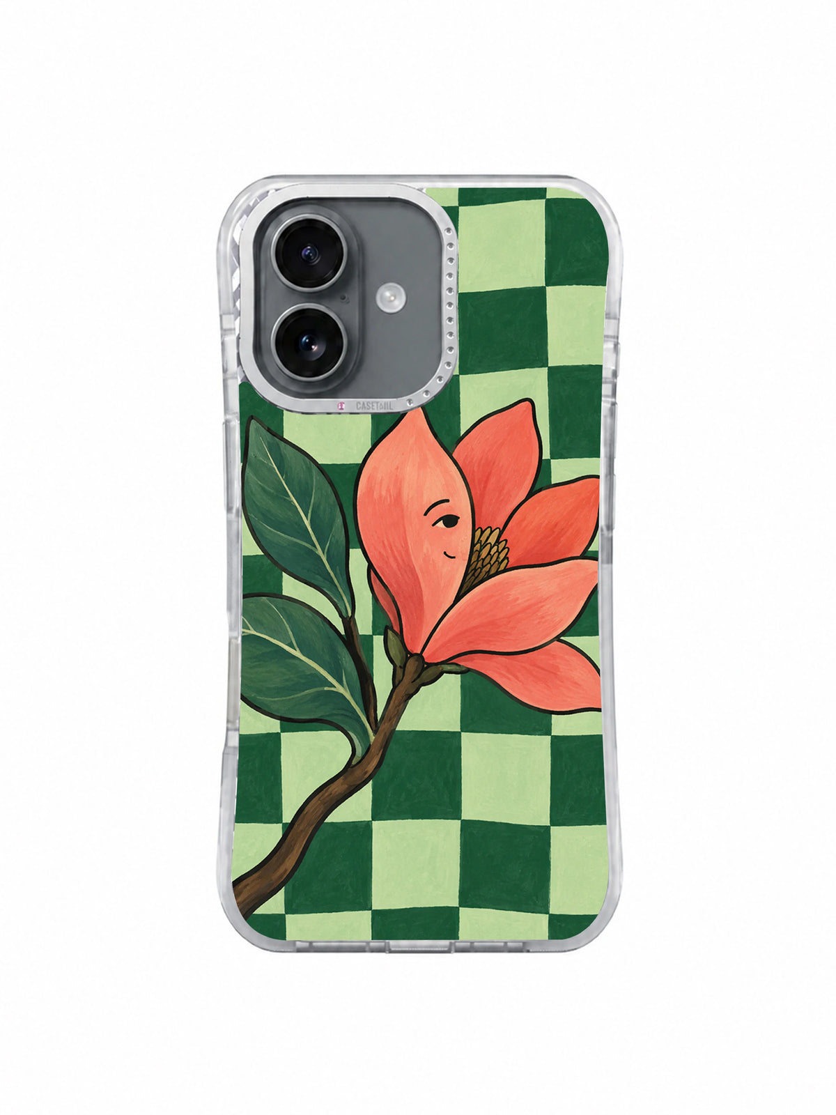 Magnolia Against the Wind iPhone 17 case front view