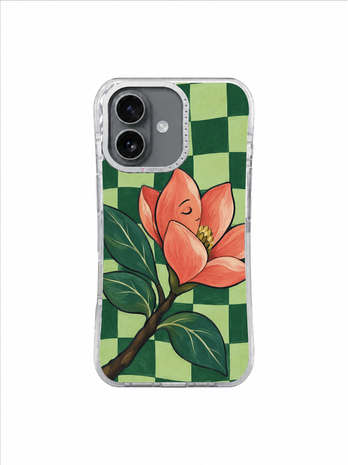 Quiet Coral Courage pattern on an iPhone 17 case by Marnie Bellwick