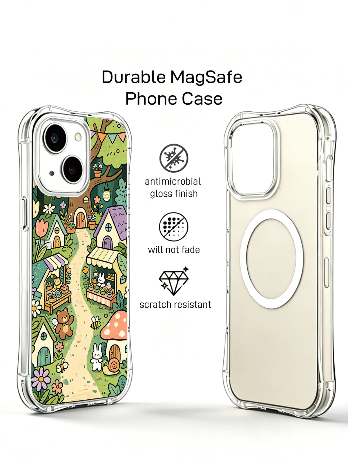 Maple Deer Thanksgiving Waltz iPhone 14 Plus case angled view