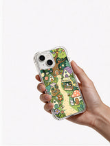 Cute woodland animal iPhone 14 Plus case lifestyle presentation