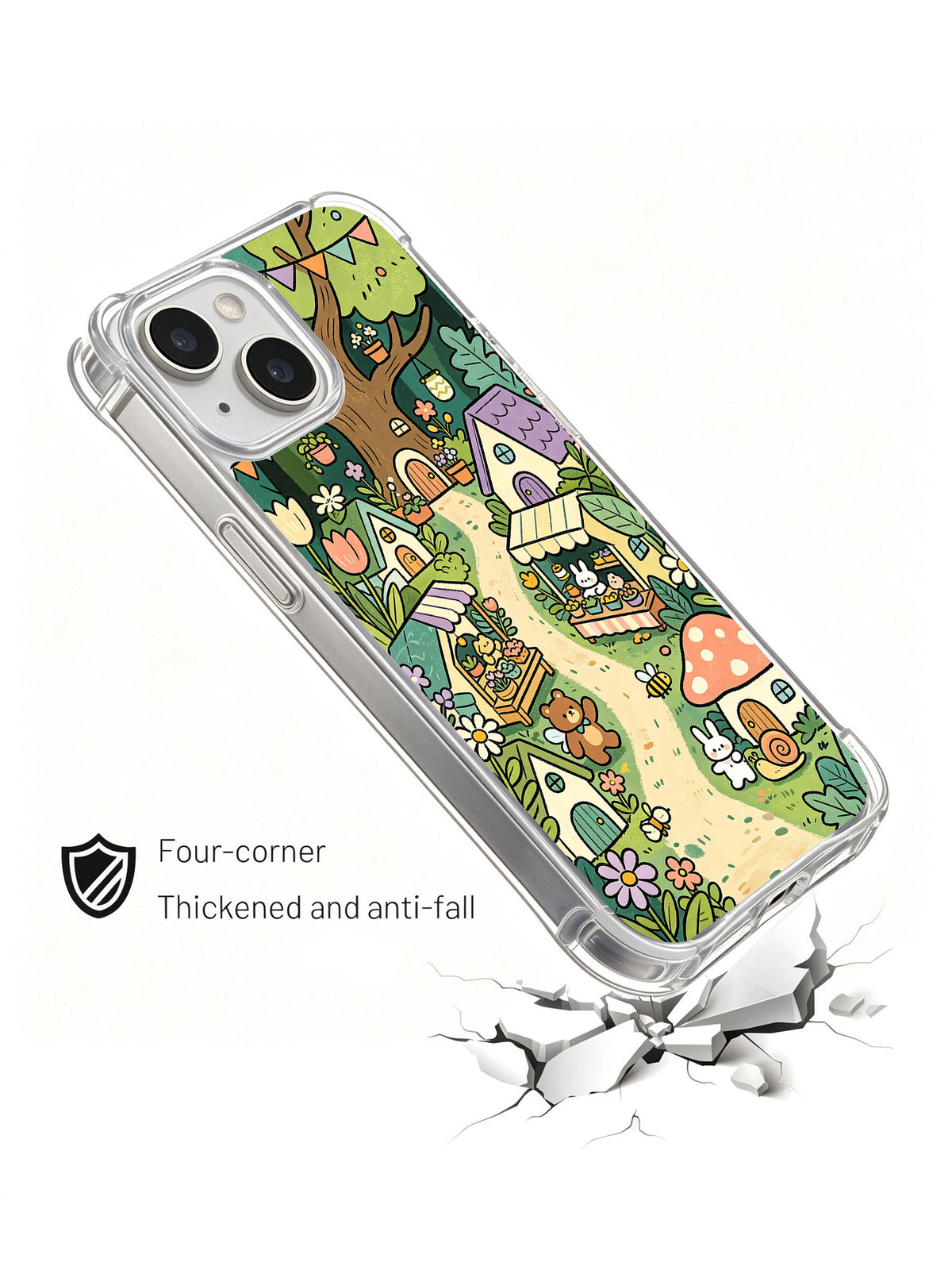Artist 146 woodland folk art iPhone 14 Plus case side view