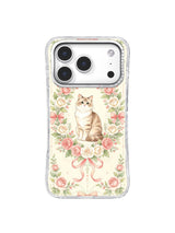 Coquette Flower Cat iPhone 17 Pro case artwork front view