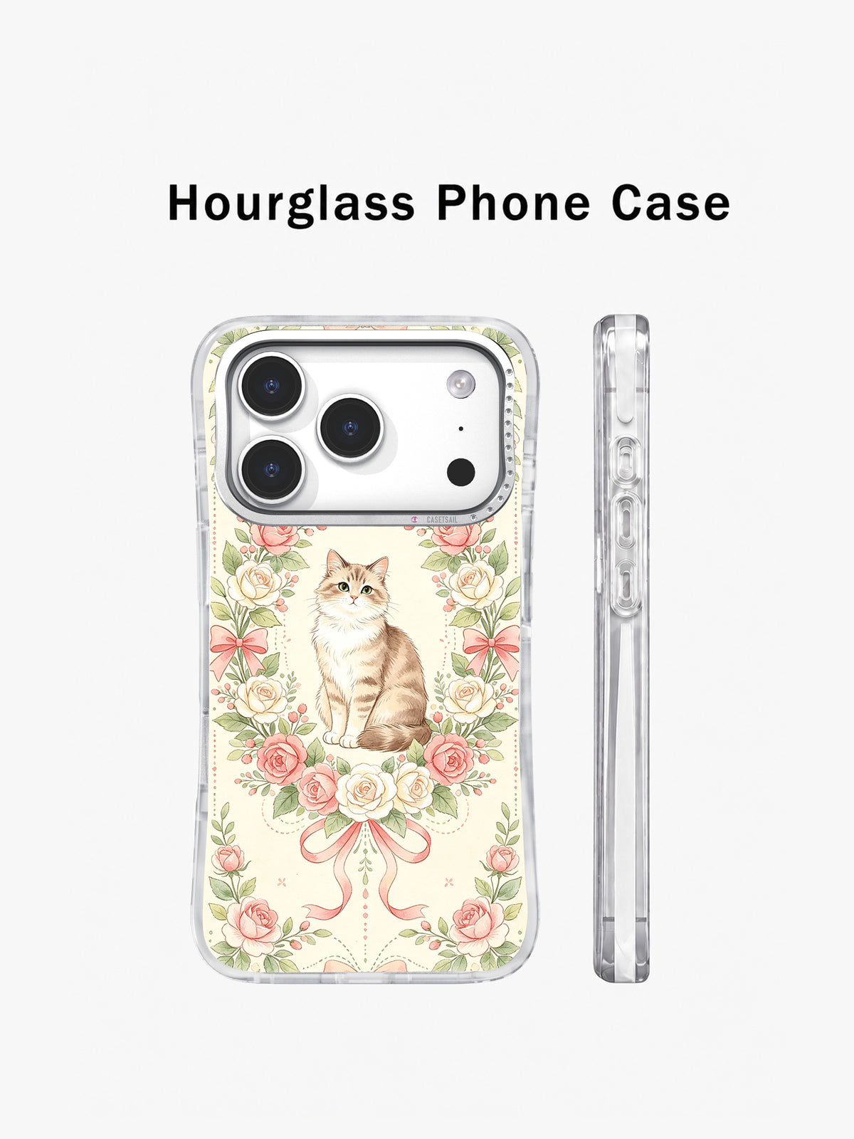 Coquette Flower Cat iPhone 17 Pro case detail