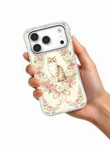 Artist-designed Coquette Flower Cat phone case