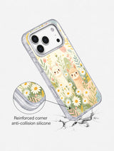 Daisy Alpaca Picnic iPhone case front and back view