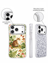Vintage Mushroom Cat Garden iPhone 17 Pro case protective design