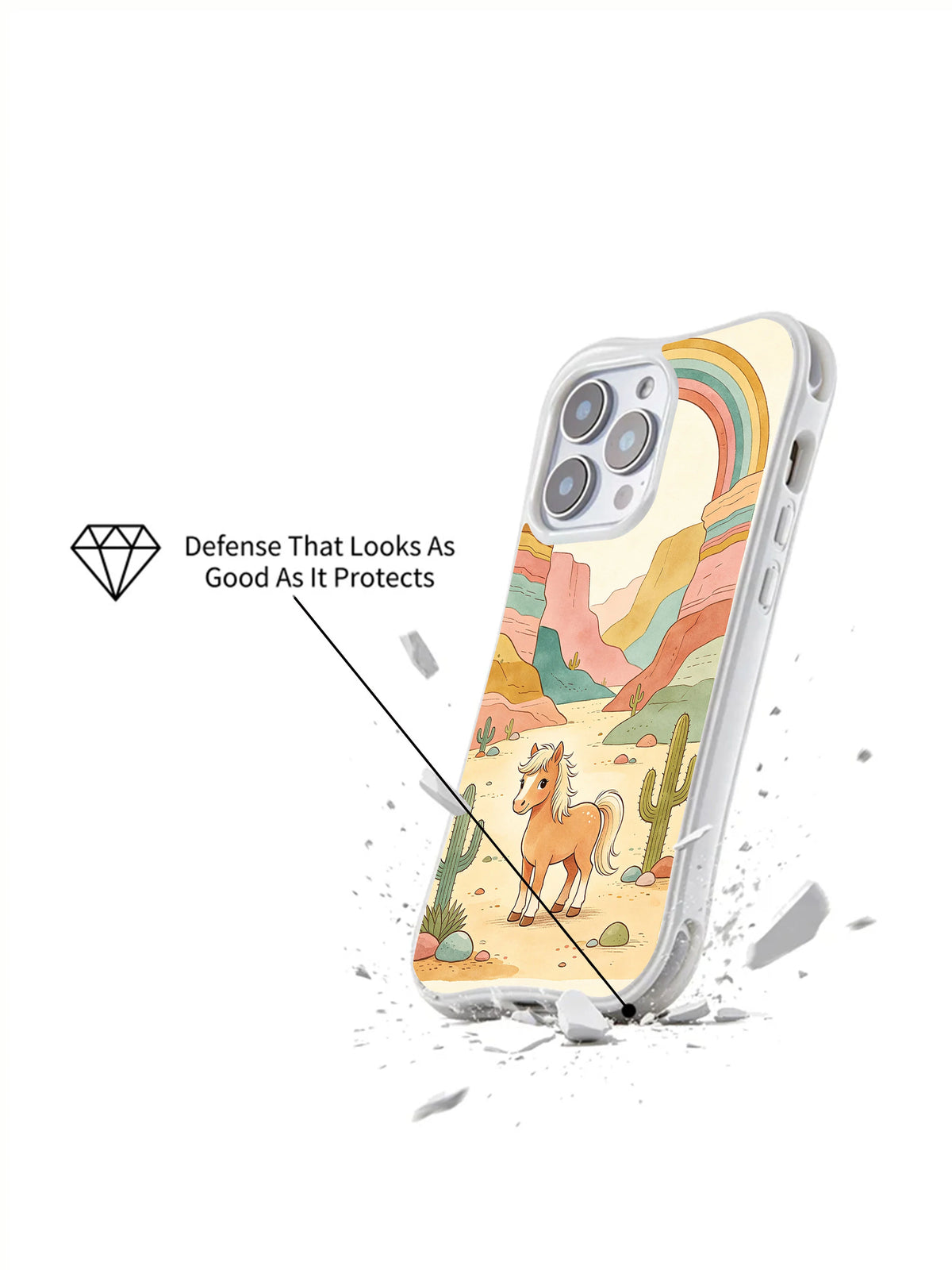 Prairie Rainbow Pony iPhone 14 Pro case product view 2