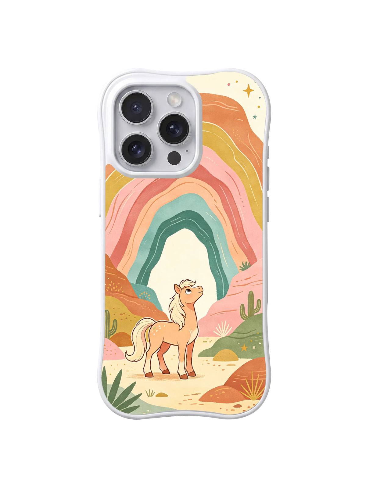 Rainbow Arch Pony pattern iPhone 14 Pro case