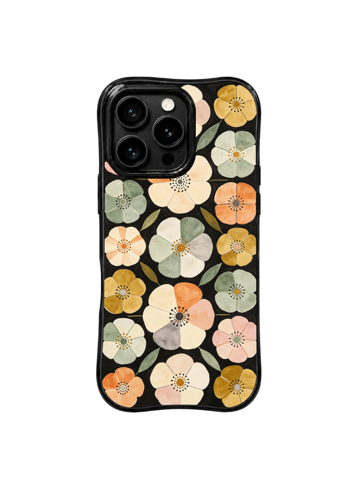 Sunlit Folk Blossoms pattern iPhone 15 Pro case