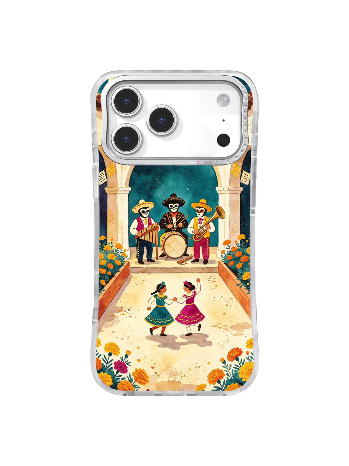 Trumpet and Rose Waltz cute floral iPhone case in warm courtyard