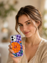 Marnie Bellwick marigold iPhone 17 case lifestyle portrait