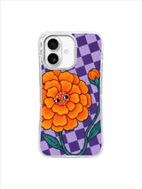 Orange Marigold Detour pattern on an iPhone 17 case by Marnie Bellwick