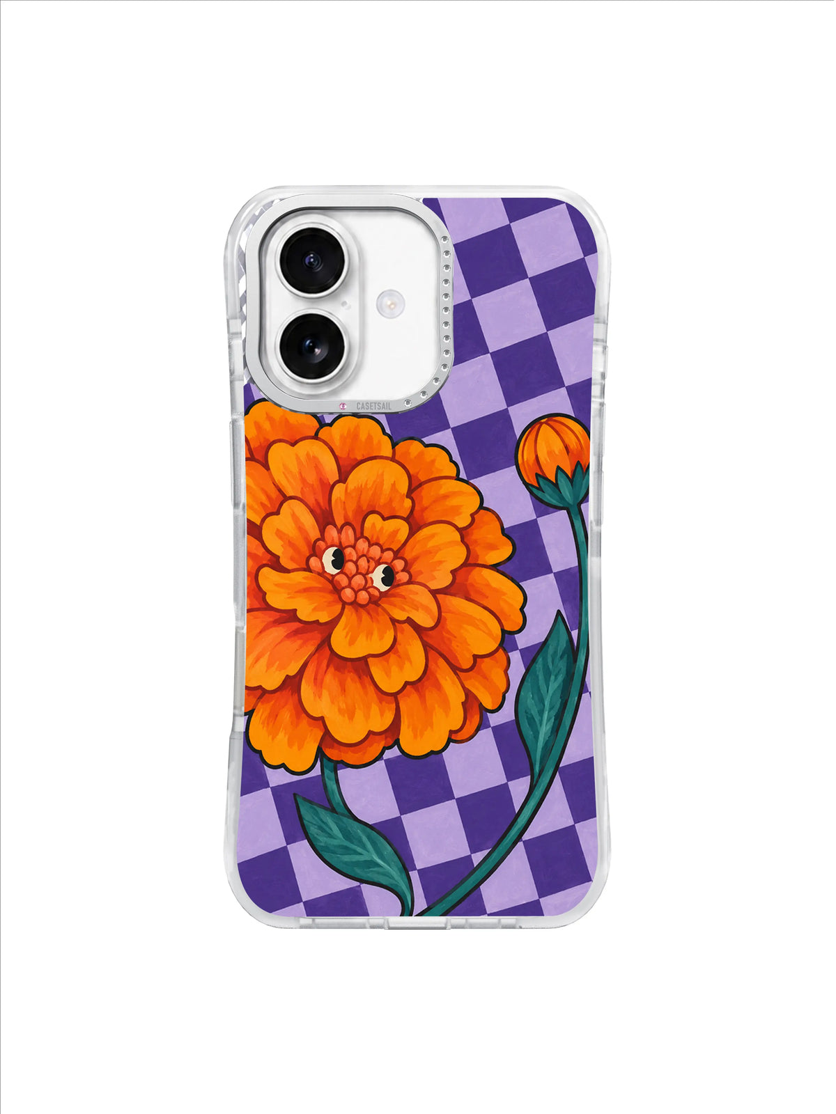 Purple Garden Bend pattern on an iPhone 17 case by Marnie Bellwick
