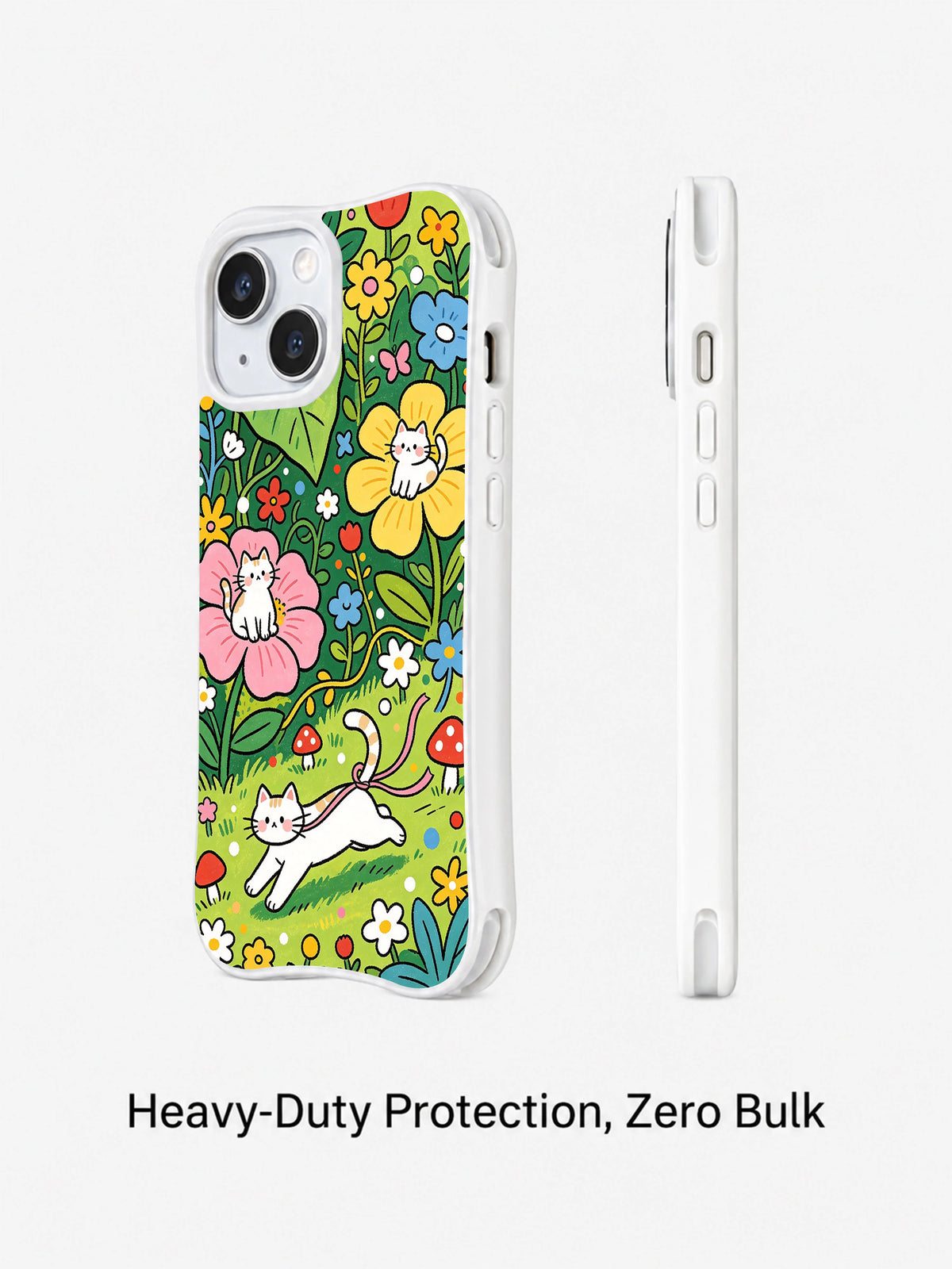 Meadow Ribbon Cats iPhone 15 case side view
