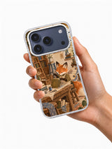 Mended in Blue Thread clear iPhone 17 Pro Case in hand