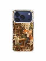 Fox moth repairing a green old book illustrated phone case
