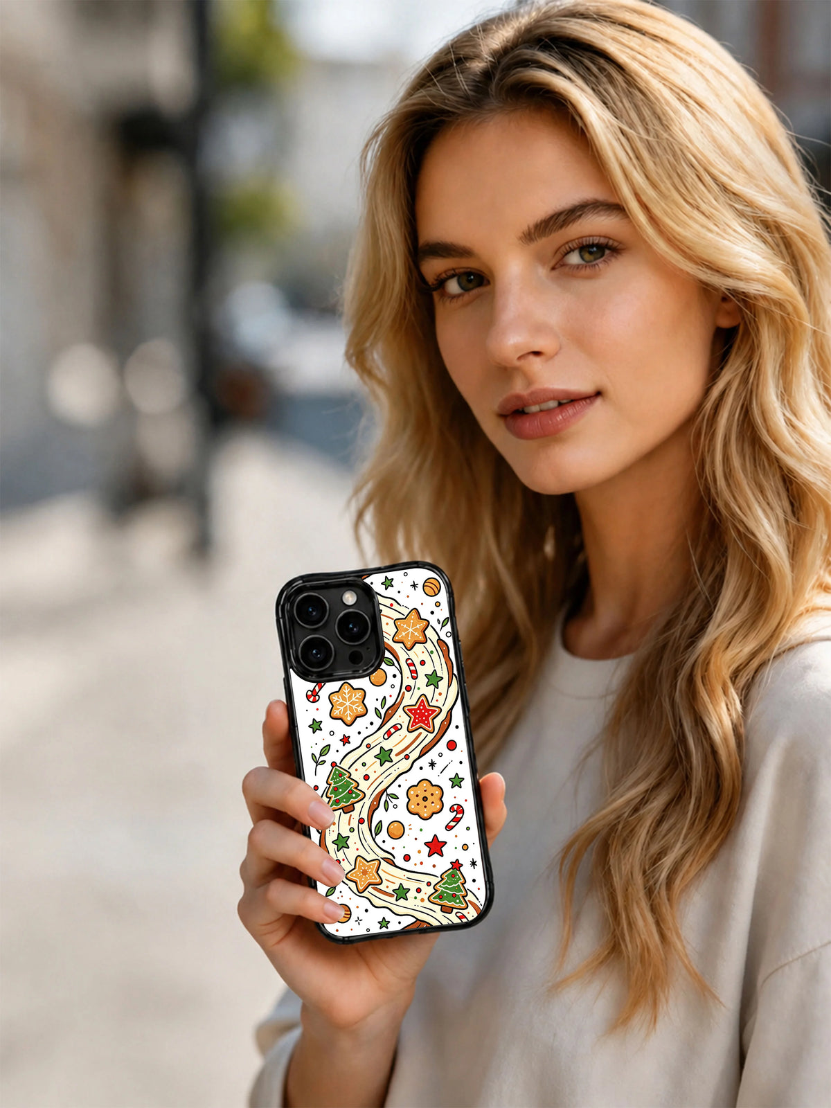 Lifestyle view of Merry Cookie Constellation iPhone 13 Pro case