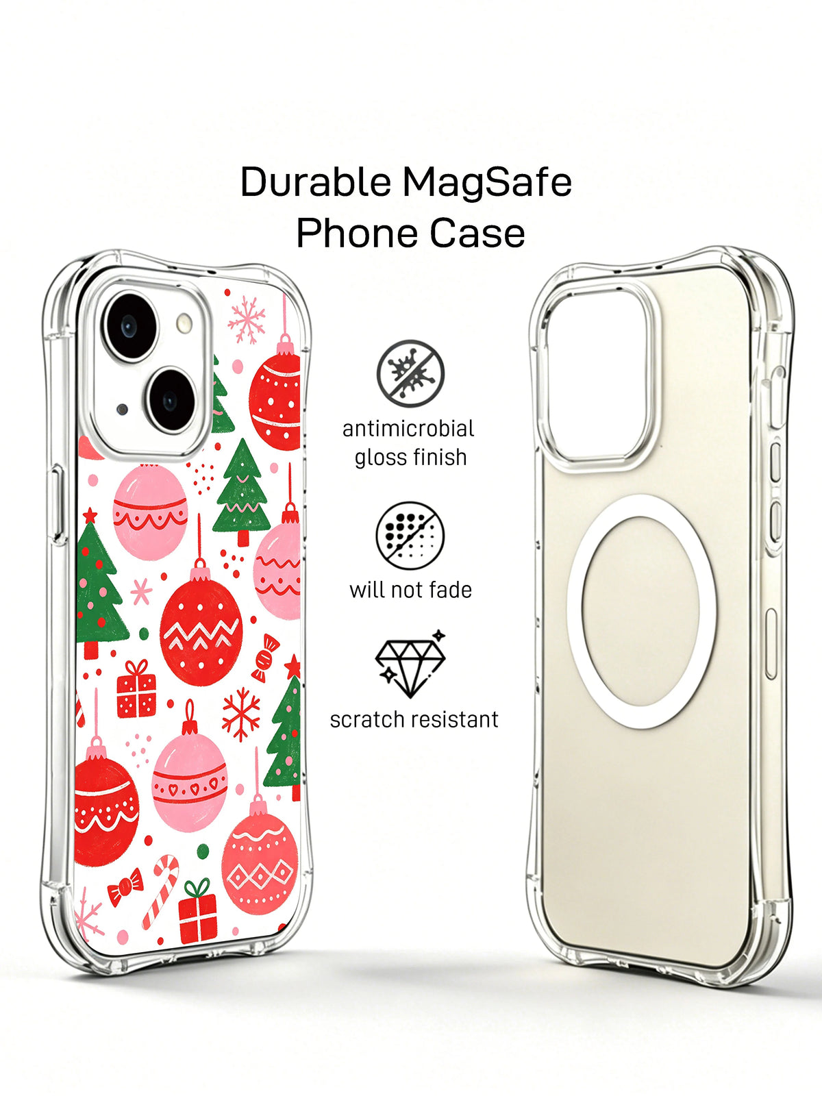 Merry Ornament Wishes iPhone 13 case artwork detail