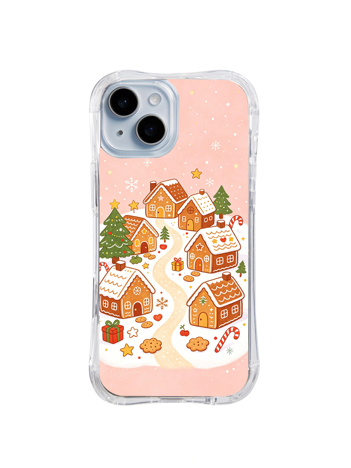 Winding Village Path pink gingerbread town iPhone 14 Plus case