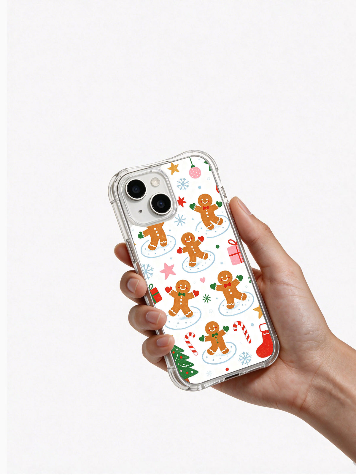 Hand holding Little Gingerbread Celebration iPhone 13 case