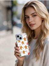 Cute holiday gingerbread phone case lifestyle image
