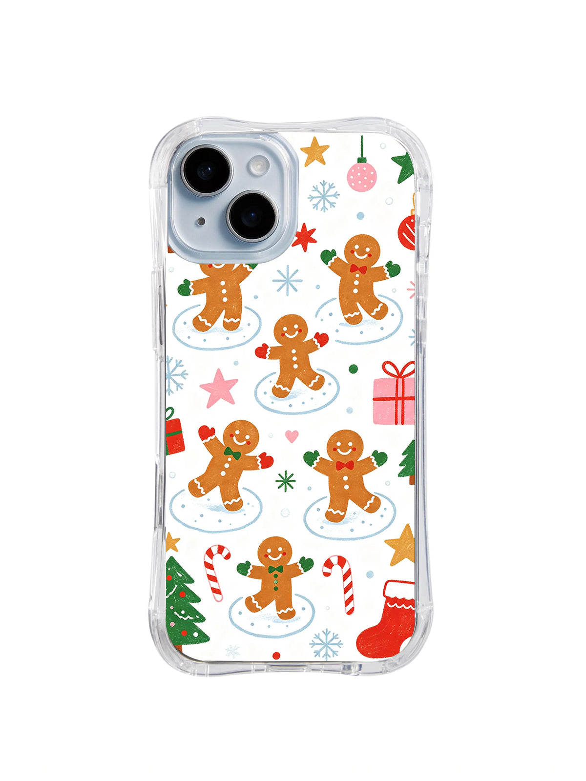 Gingerbread Snow Dance pattern iPhone 13 case