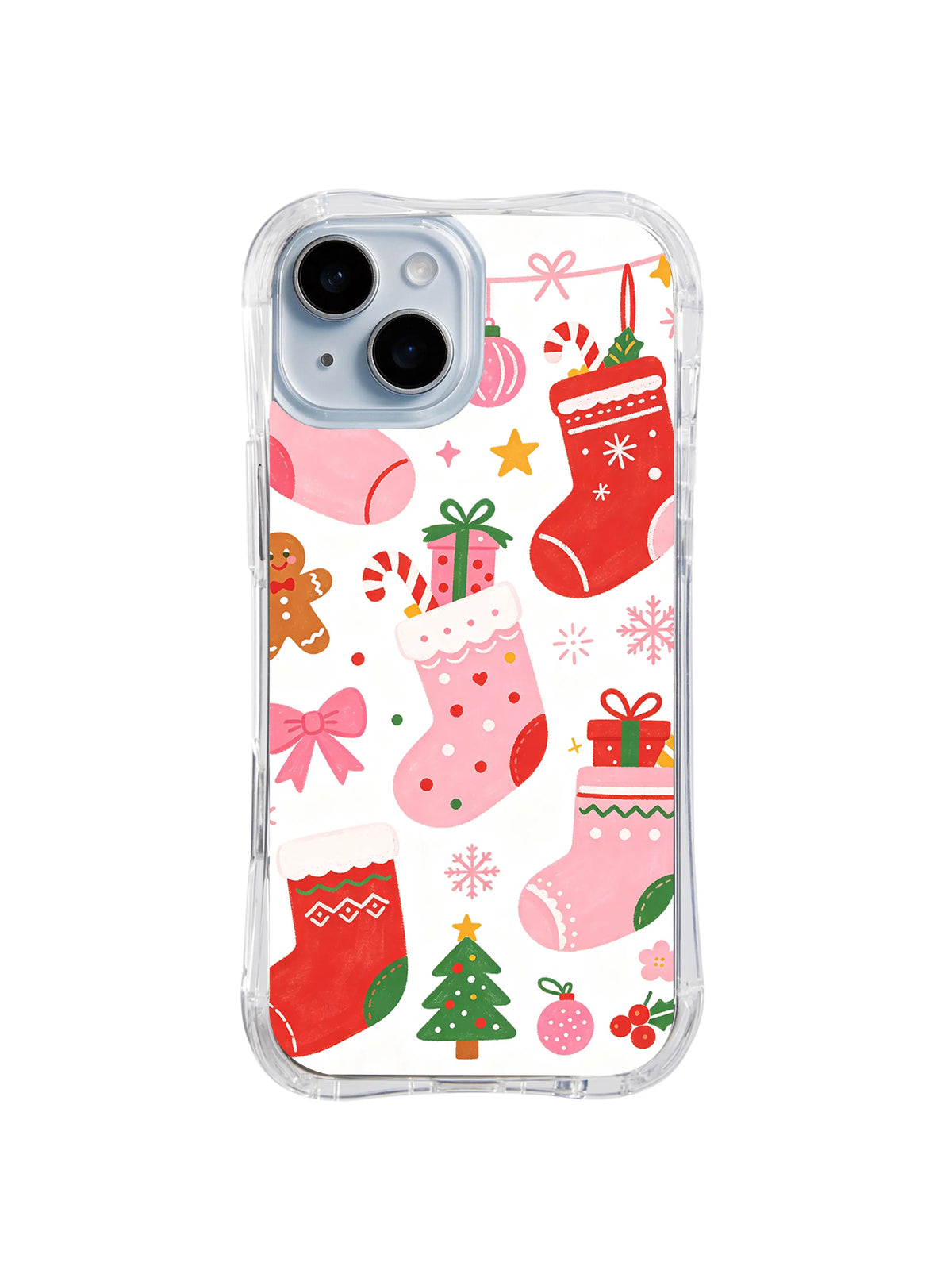 Pink Christmas Flower Bouquet pattern iPhone 13 case