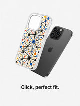 Micro Universe Fragments iPhone 16 Pro Max case rhinestone camera frame detail