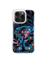 Blue Moth Garden pattern iPhone 15 Pro Max case