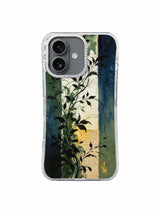 Midnight Academy Garden manuscript and dark leaves art on iPhone 16 Pro case