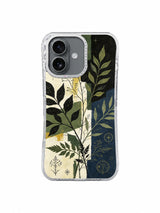 Midnight Academy Garden navy and green botanical study on iPhone 16 Pro case