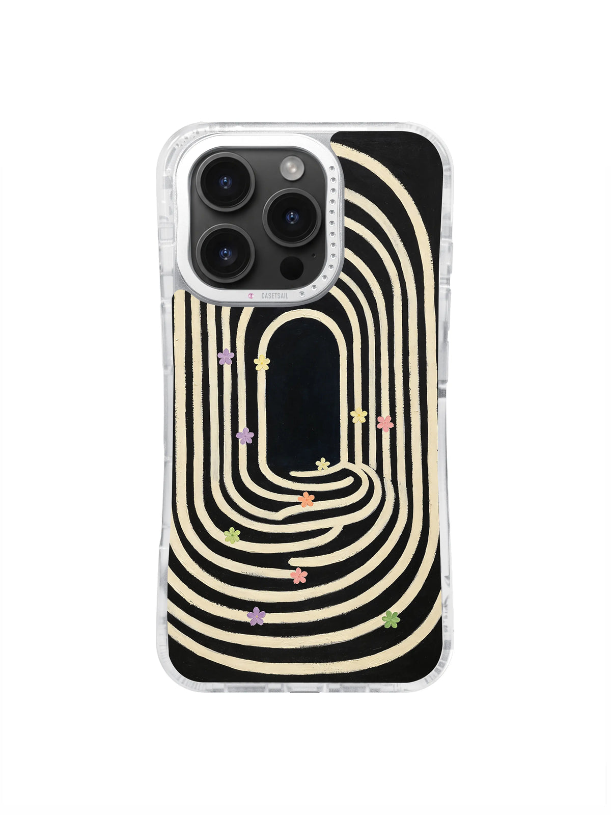 Midnight Arch Flower Path pattern for iPhone 16 Pro Max case