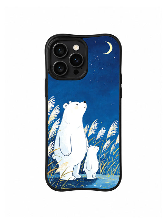 Midnight Blue Bears iPhone 14 Pro Max case front view