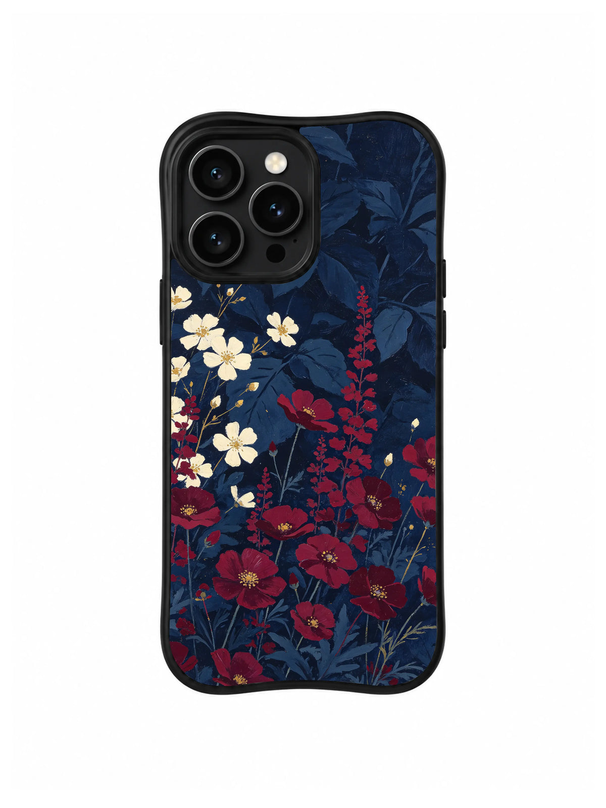 Midnight Meadow Ensemble pattern on iPhone 15 Pro case