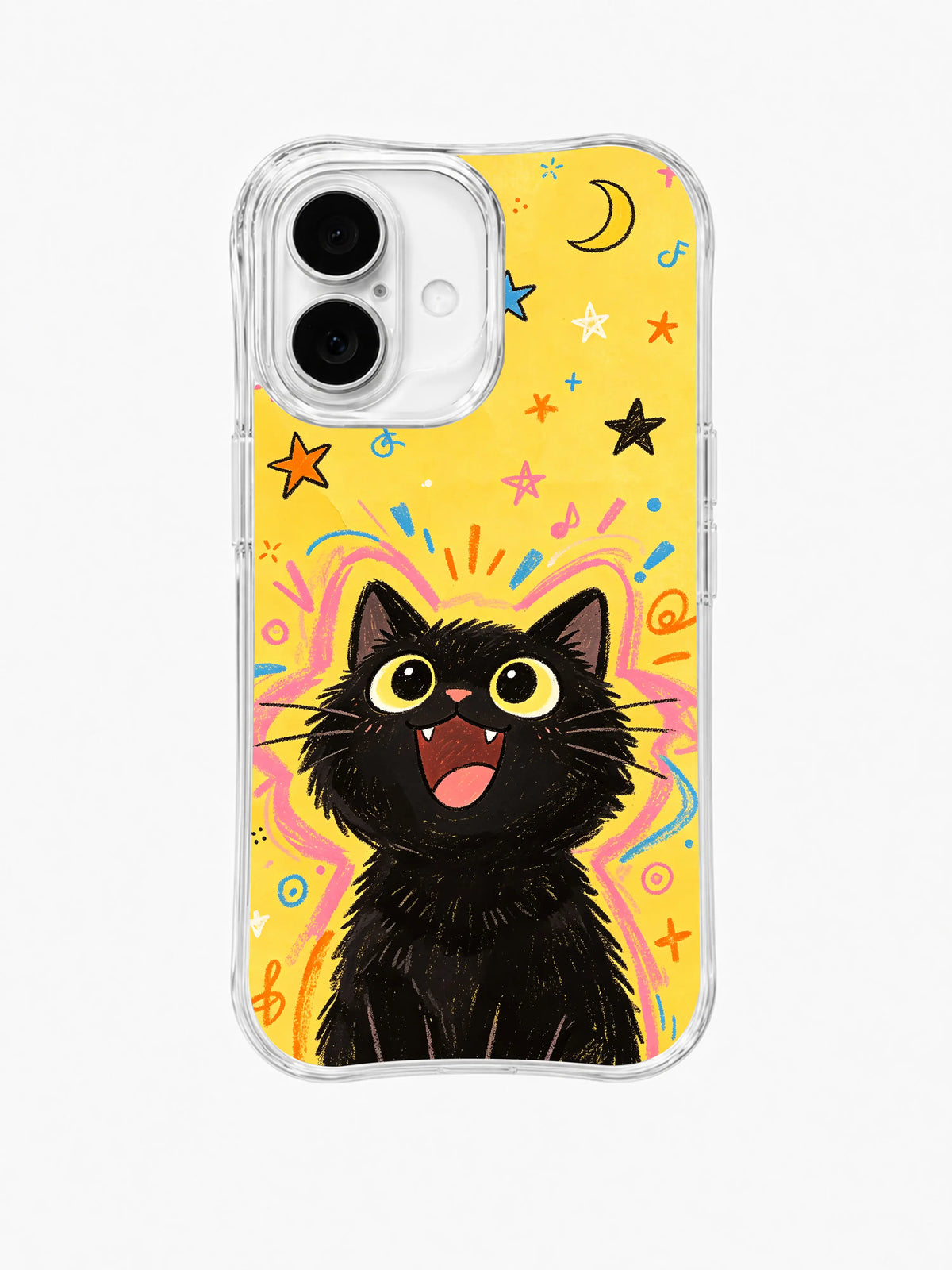 Starry Joy Cat Midnight Cat Dream iPhone 16 Plus case