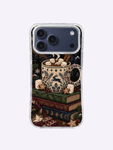 Front product view of Midnight Cocoa Club artwork on an iPhone 17 Pro Max case