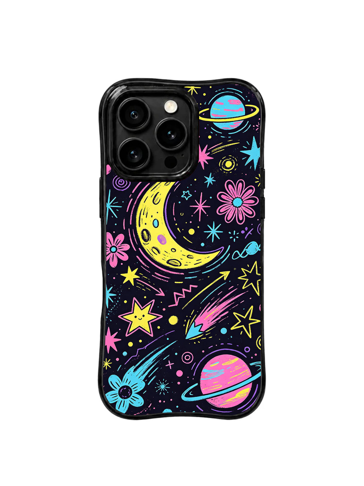 Midnight Coral Rhythm iPhone 15 Pro case front view