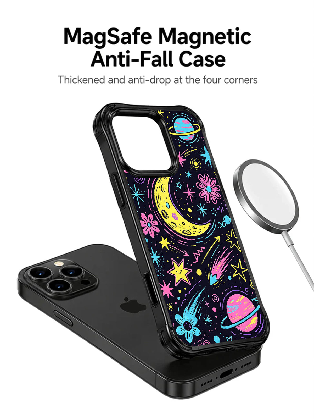 Midnight Coral Rhythm phone case side view