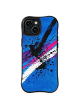 Midnight Decision Slash blue black abstract iPhone 15 Plus case by Zara Vexley