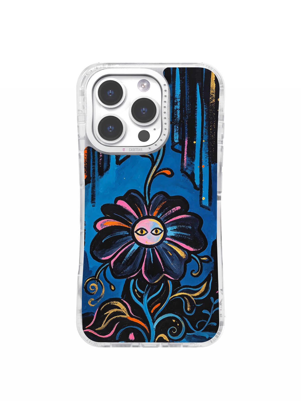 Midnight Flower Dream art iPhone 15 Pro Max case front view
