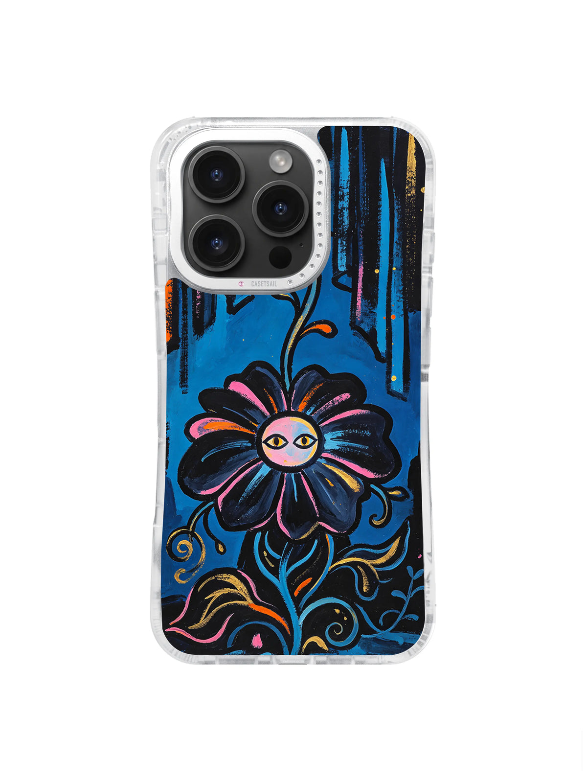 Watchful Midnight Bloom pattern iPhone 15 Pro Max case