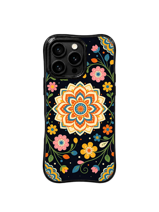 Midnight Folk Art Garden iPhone 15 Pro case front view