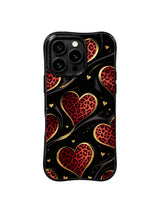 Midnight Satin Hearts artwork for iPhone 16 Pro case