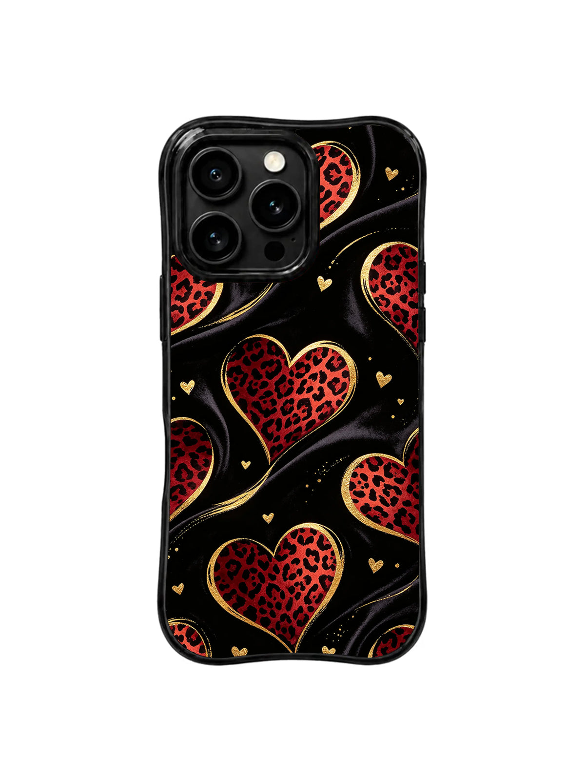 Midnight Satin Hearts artwork for iPhone 16 Pro case