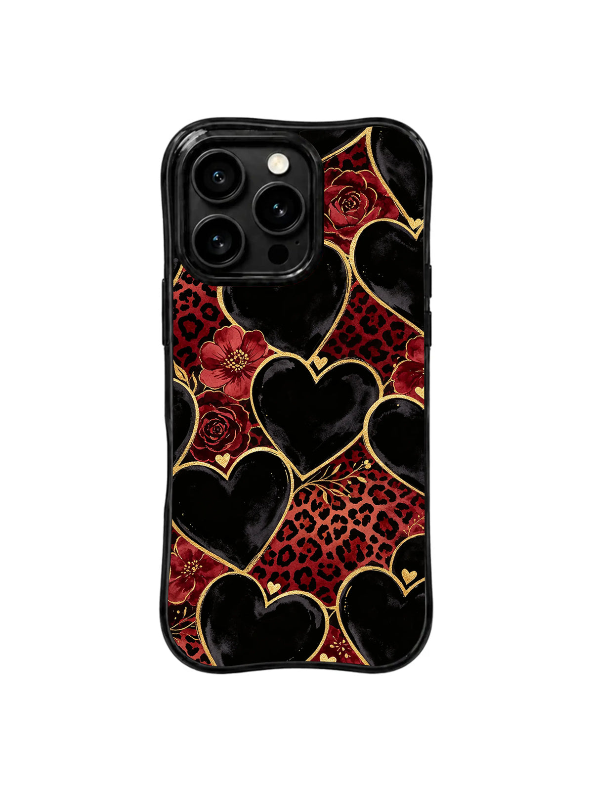 Jeweled Black Heart artwork for iPhone 16 Pro case