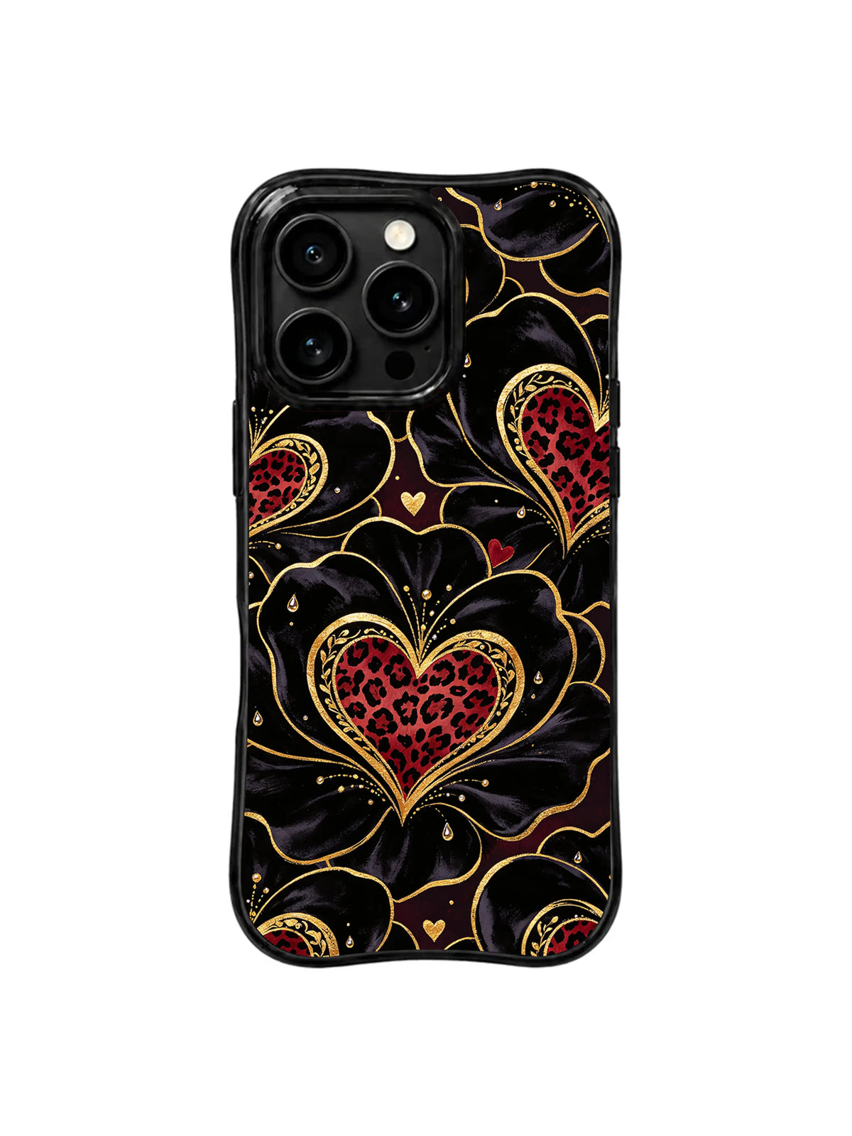 Nested Leopard Hearts artwork for iPhone 16 Pro case