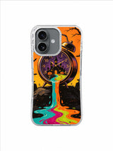 Midnight Overflow iPhone 17 case — purple clock town and colorful time stream artwork 2