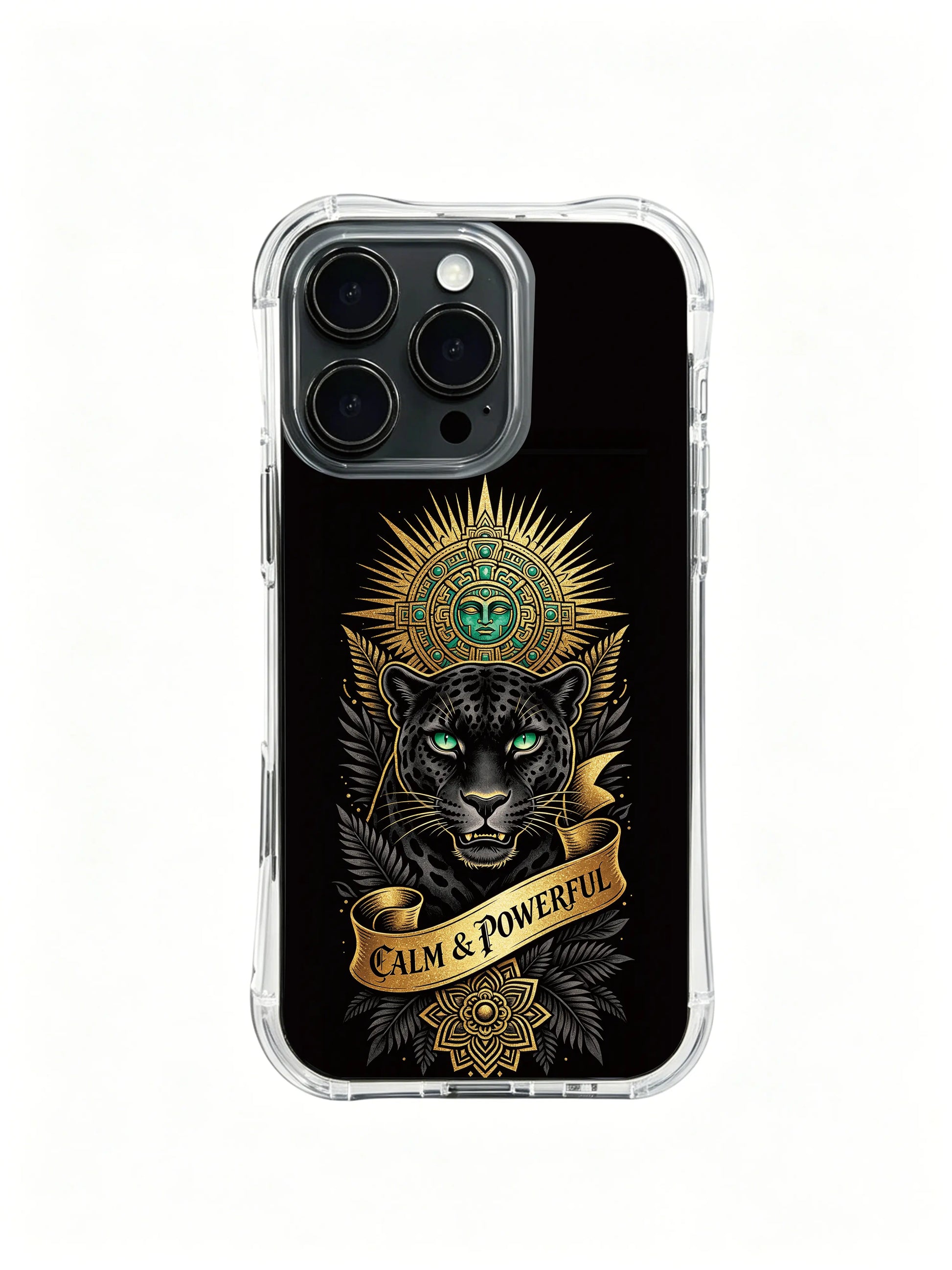 Midnight shadow beast jaguar artwork PhoneCasing, minimalist luxury iPhone 14 Plus Case, precise cutout easy access phone casing.