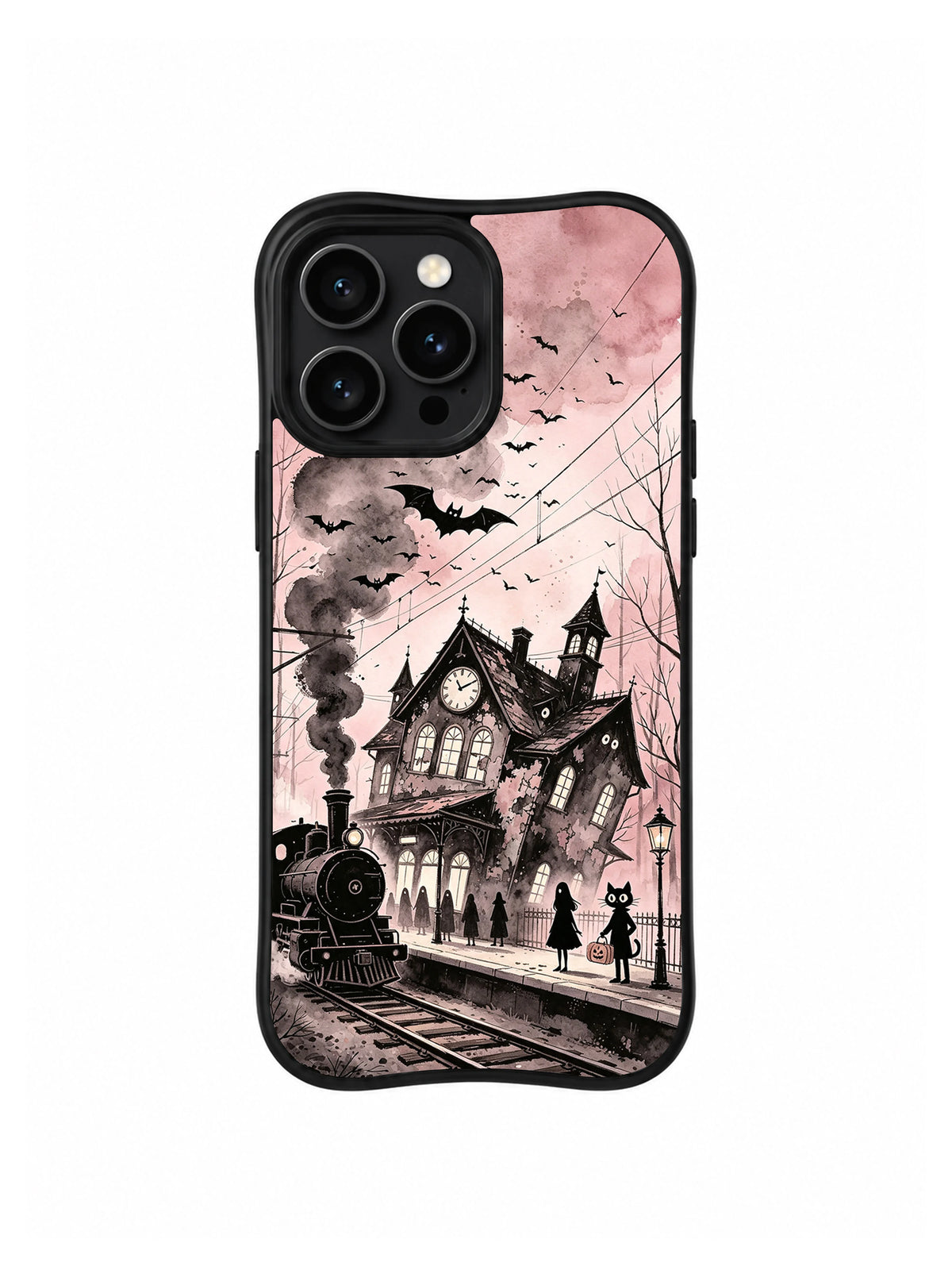 Midnight Spirit Train Station gothic iPhone 13 Pro case front view