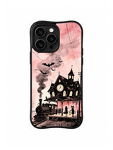 Waiting Clock pink gothic station artwork on an iPhone 13 Pro case